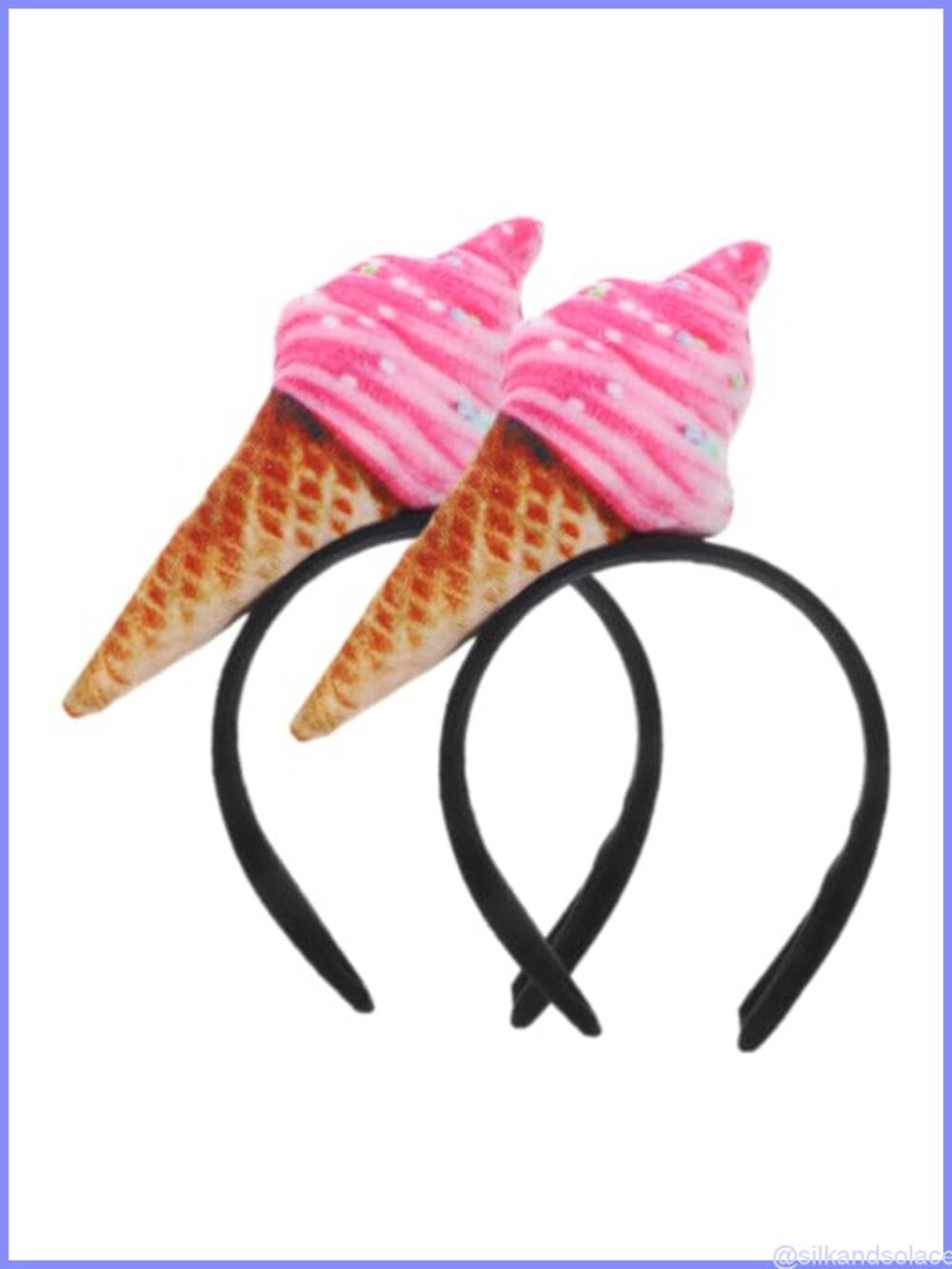2PCS Ice Cream Cone Spa Headband Set Halloween Costume Hair Accessories